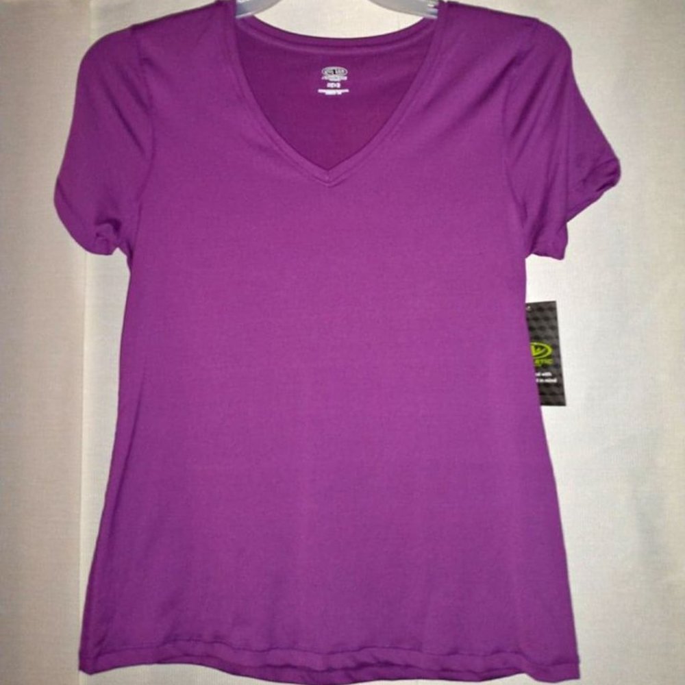 ATHLETIC WORKS women's SHORT SLEEVE shirt size Small (4-6) Purple w-122